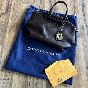 Dooney & Bourke Brown Leather Double Handle SATCHEL Bag Purse